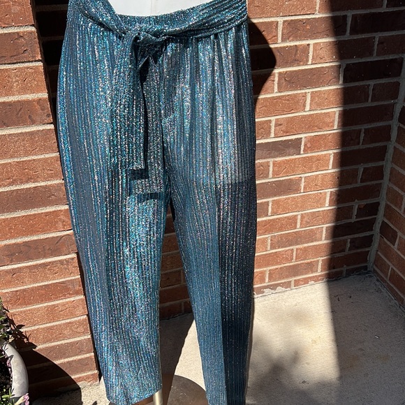 Disco 70s sparkle striped lightweight pants size small - Picture 10 of 17